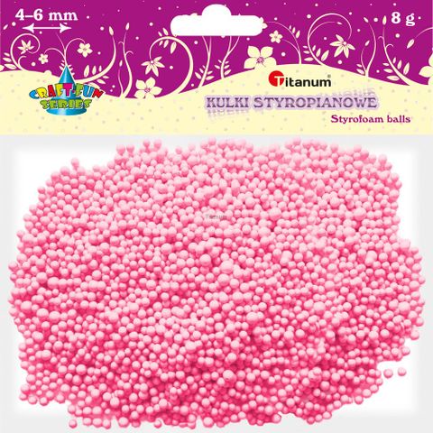 Obrázek produktu: Polystyrenové kuličky, 4-6 mm - růžové