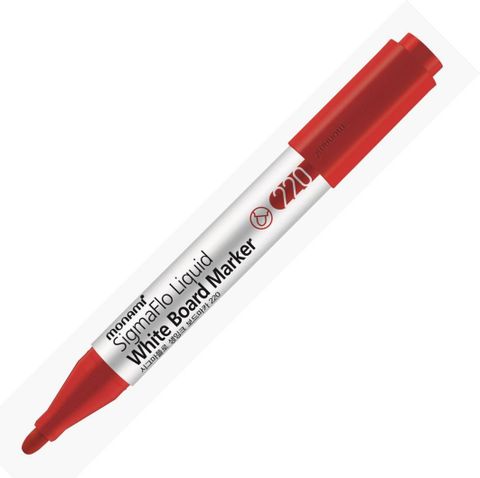 Obrázek produktu: Popisovač na bílé tabule Monami 220, 2 mm - červený