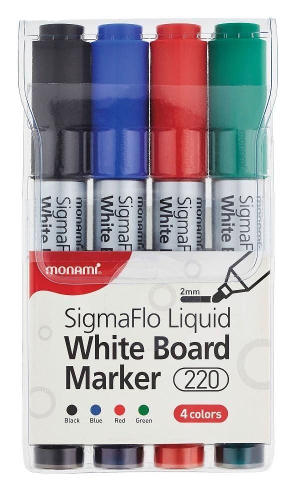 Popisovač na bílé tabule Monami 220, 2 mm - sada 4 barev, základní
