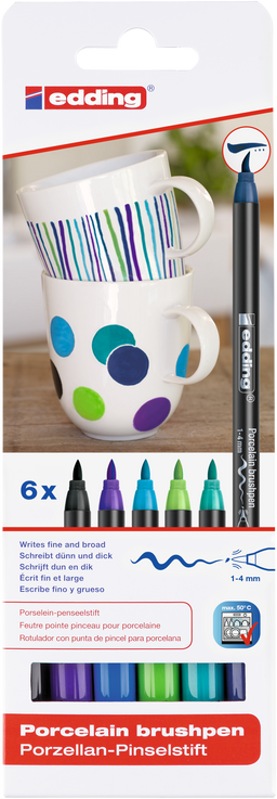 Obrázek produktu: Popisovač na porcelán edding 4200 - sada 6 studených barev