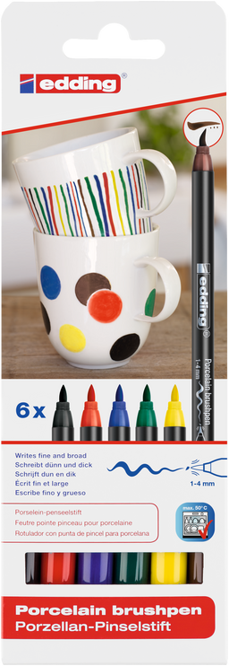 Obrázek produktu: Popisovač na porcelán edding 4200 - sada 6 základních barev