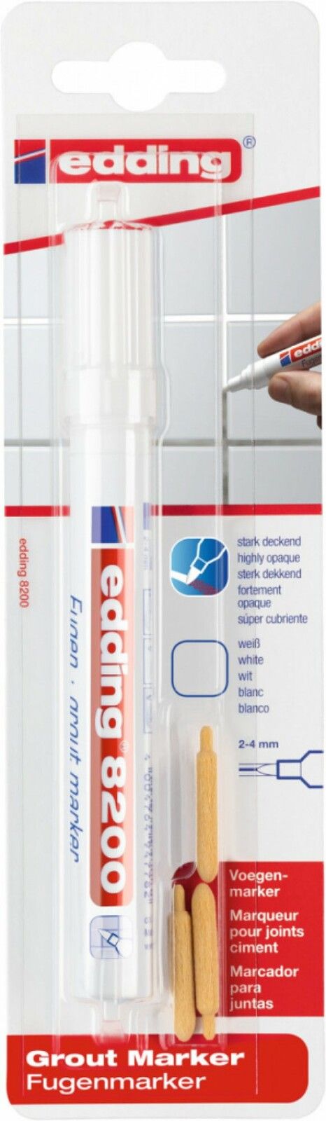 Popisovač na spáry edding 8200, bílý