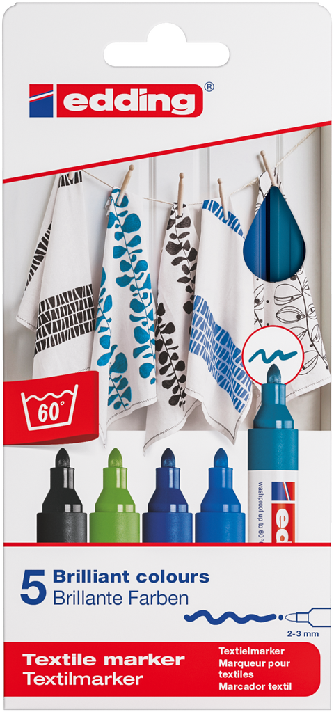 Obrázek produktu: Popisovač na textil edding 4500, sada 5 studených barev