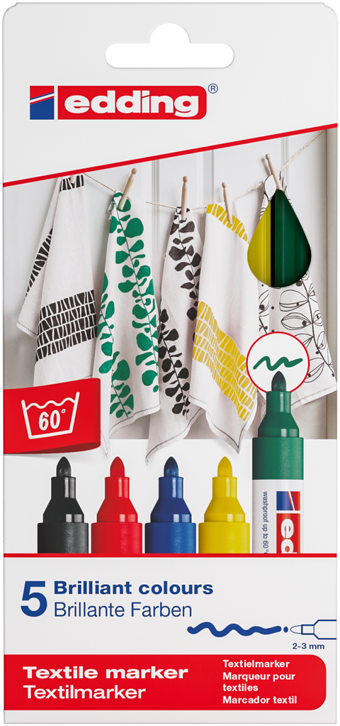 Obrázek produktu: Popisovač na textil edding 4500, sada 5 základních barev