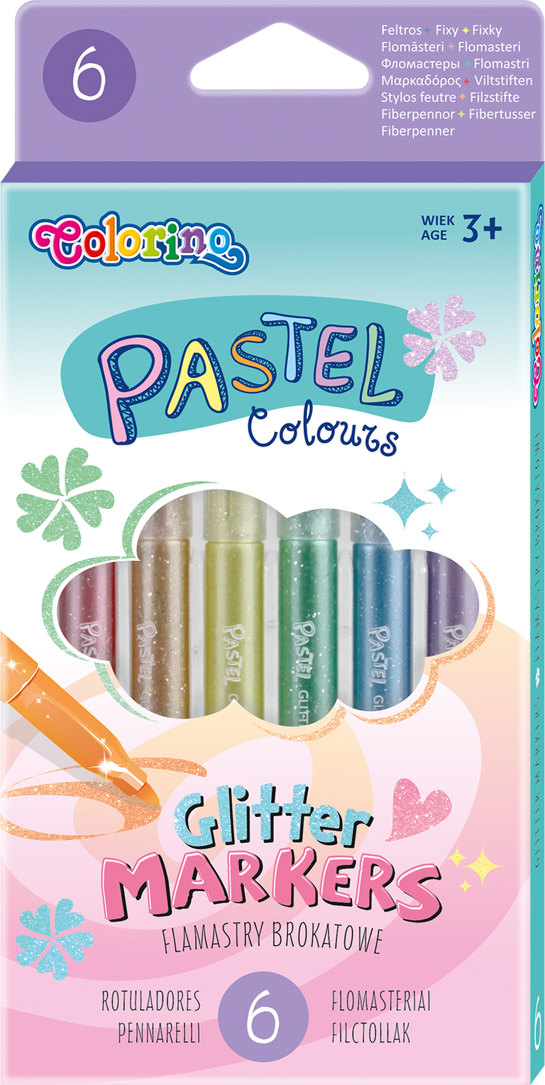 Popisovače Colorino se třpytkami, 6 barev