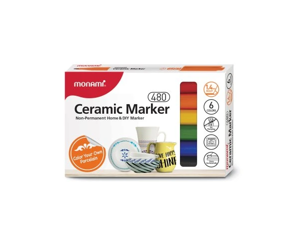 Popisovače na keramiku MONAMI 480 sada 6 barev