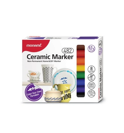 Obrázek produktu: Popisovače na keramiku MONAMI 482 sada 8 barev