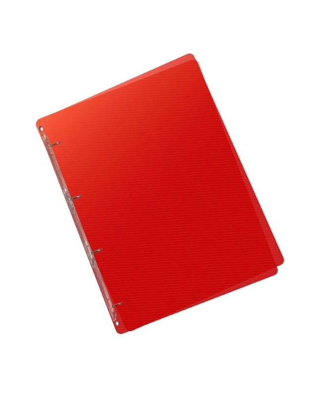Pořadač 4kroužek A5 2,5 cm průhledný PP - červený
