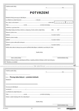 Obrázek produktu: Potvrzení - přestup žáka