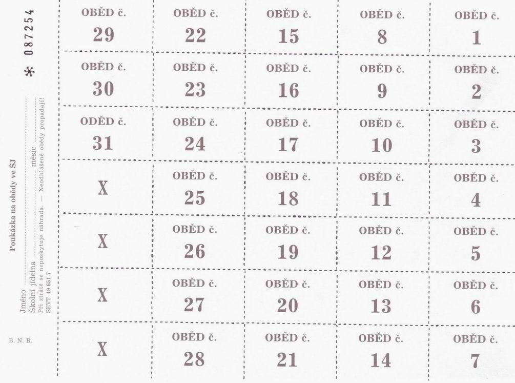 Poukázky na obědy (šedá)