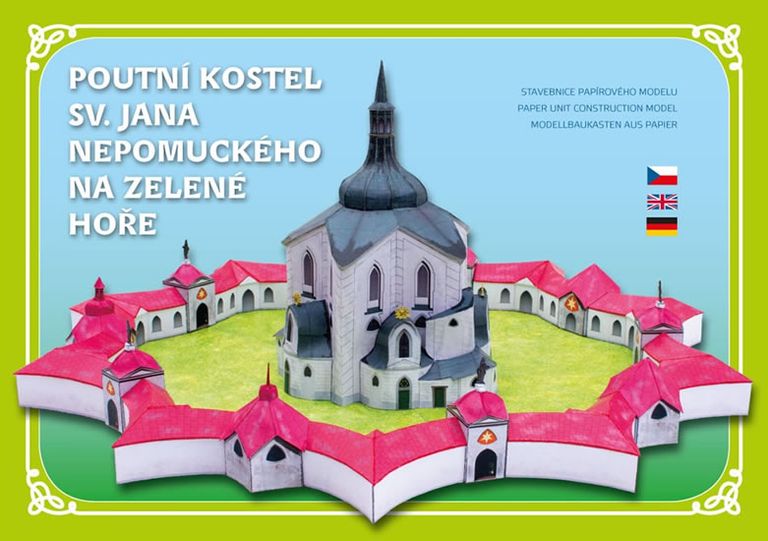 Poutní Kostel sv. Jana Nepomuckého na Zelené hoře (Stavebnice papírového modelu)