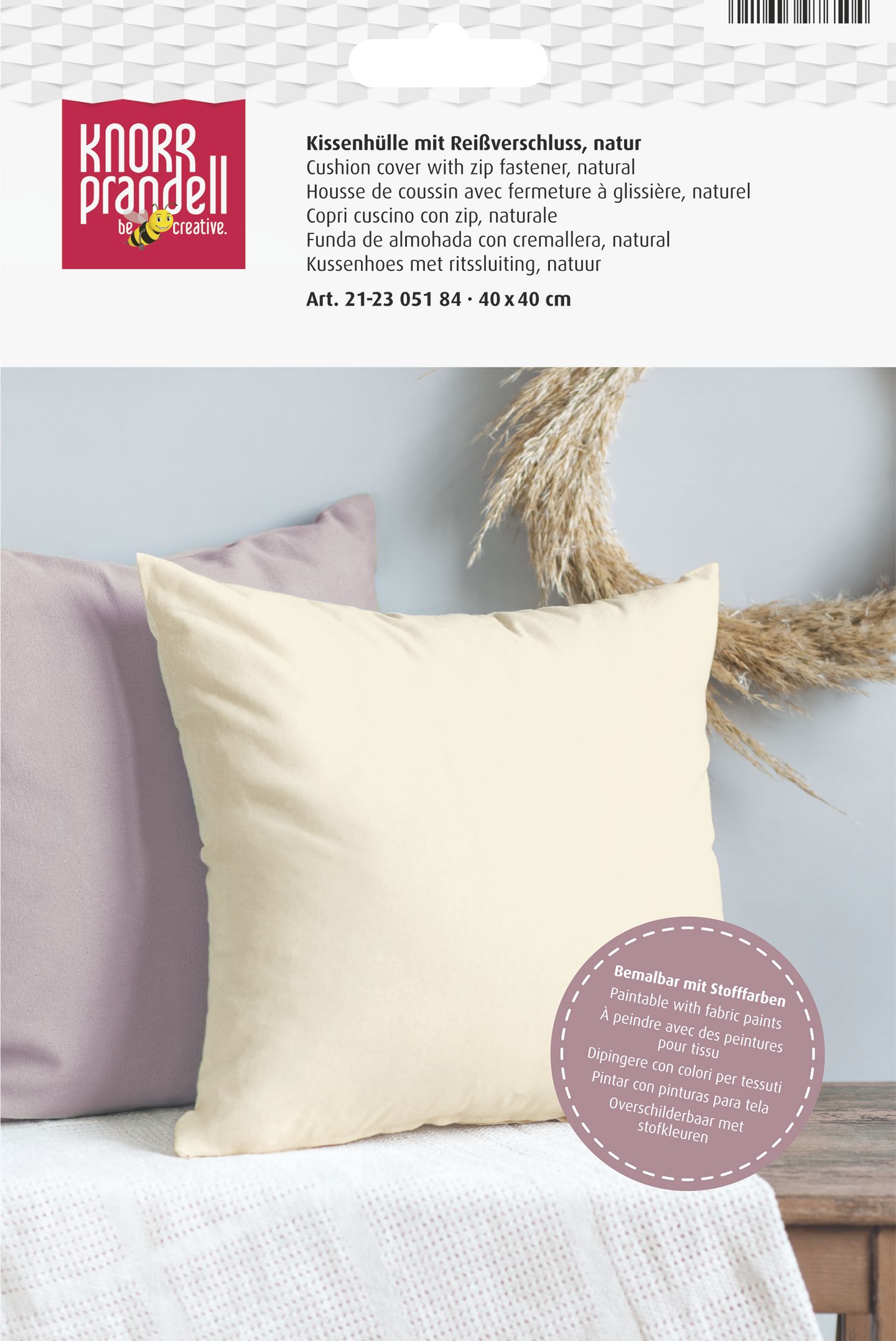 Povlak na polštář 40 x 40 cm, natural