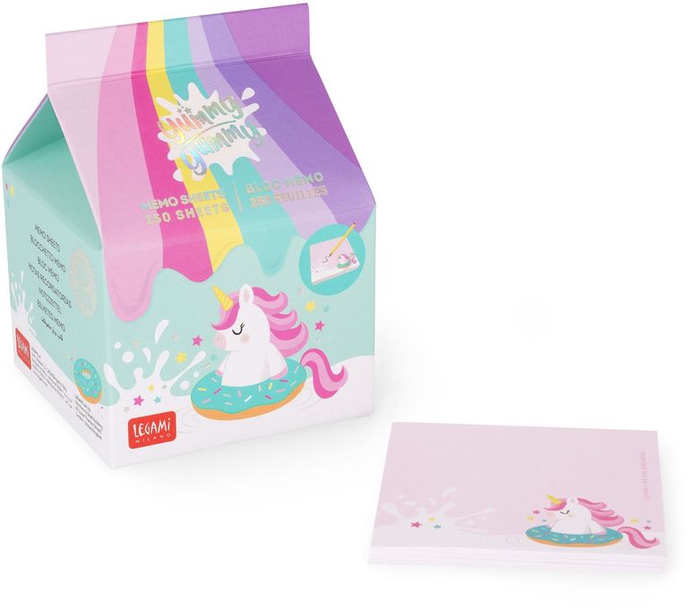 Poznámkový blok Legami 7 × 7 × 10 cm, 250 lístků - Unicorn