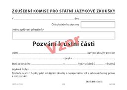 Obrázek produktu: Pozvání k ústní části státní jazykové zkoušky