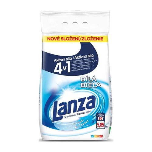 Prací prášek Lanza Fresh & Clean White - 90 dávek, 5,85 kg