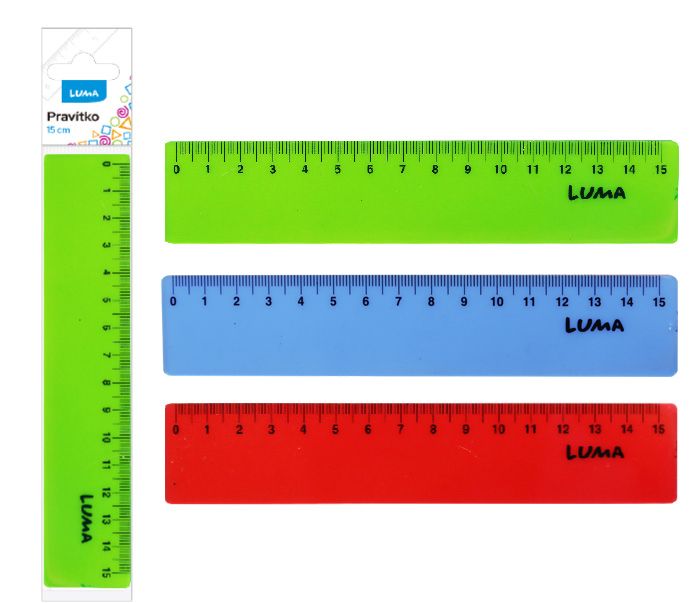 Pravítko  15cm barevné, mix LUMA LUMA trading s.r.o.