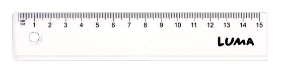 Pravítko LUMA 15 cm - průhledné