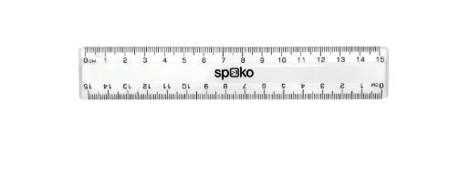 Pravítko Spoko 15 cm - transparentní