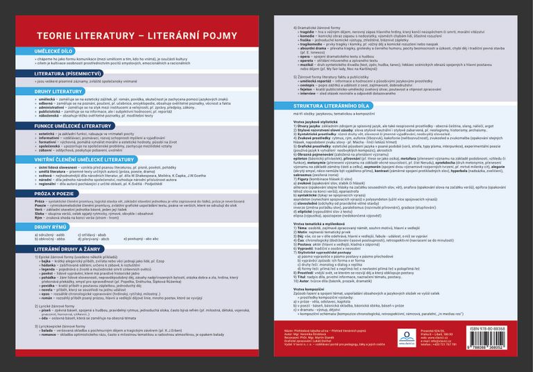 Přehledová tabulka učiva - Přehled literárních pojmů