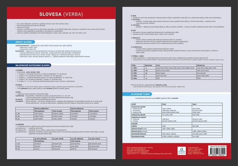 Přehledová tabulka učiva - Slovesa