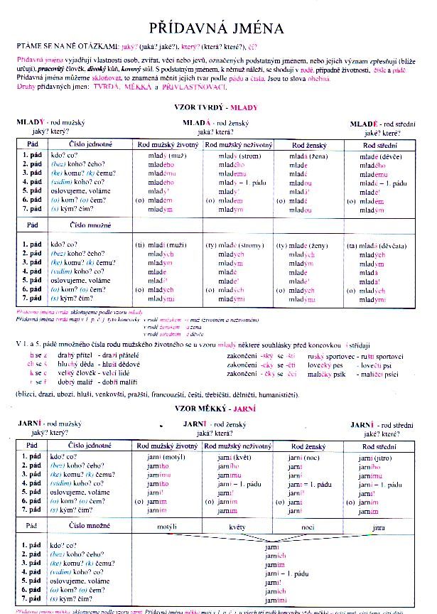 Přídavná jména - skloňování přídavných jmen přivlastňovacích