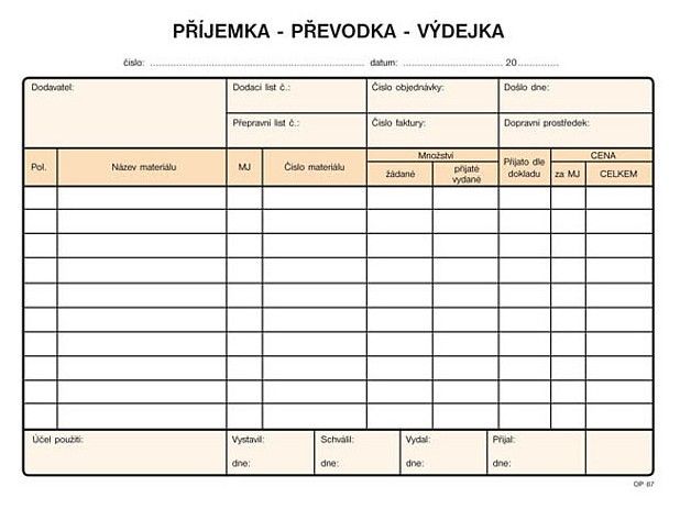 Příjemka, převodka, výdejka A5 NCR (100 l.)