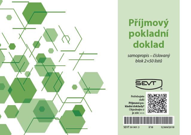 Příjmový pokladní doklad samopropis - číslovaný