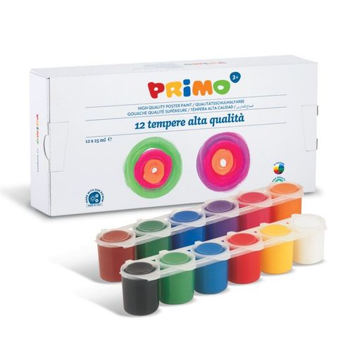 Obrázek produktu: Primo Barvy temperové 12 × 25 ml, v kelímkách