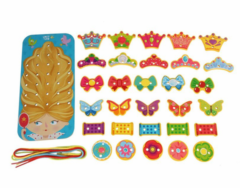 Obrázek produktu: Princezna - dřevěný šněrovací provlékací set