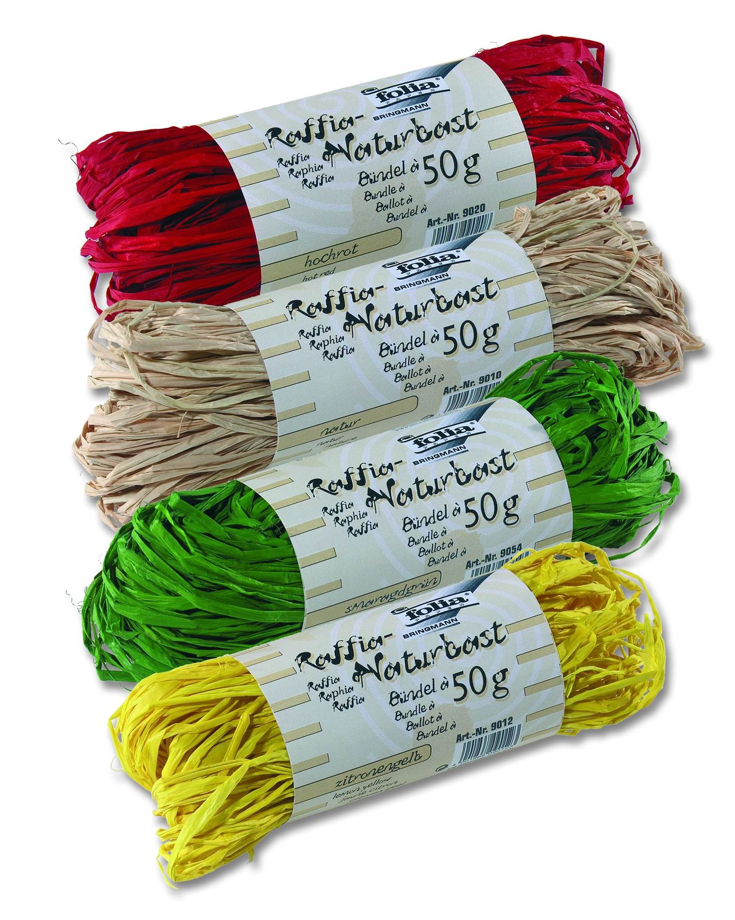 Přírodní lýko - 4 × 50 g - mix 4 barev