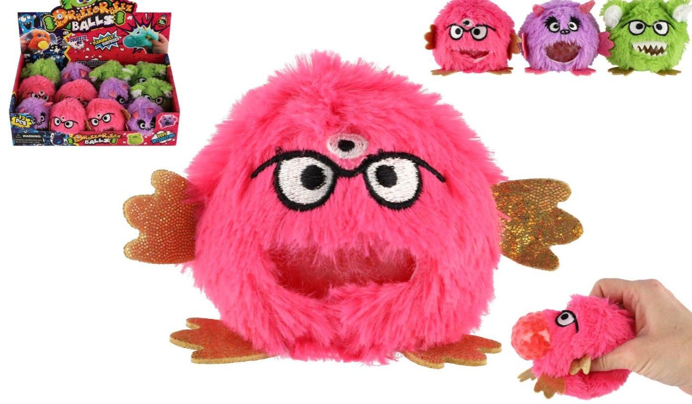 Příšerka plyšová antistresová mačkací 8 cm, mix barev