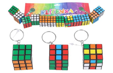 Obrázek produktu: Přívěsek na klíče/ Klíčenka hlavolam/ kostka plast 3 x 3 cm