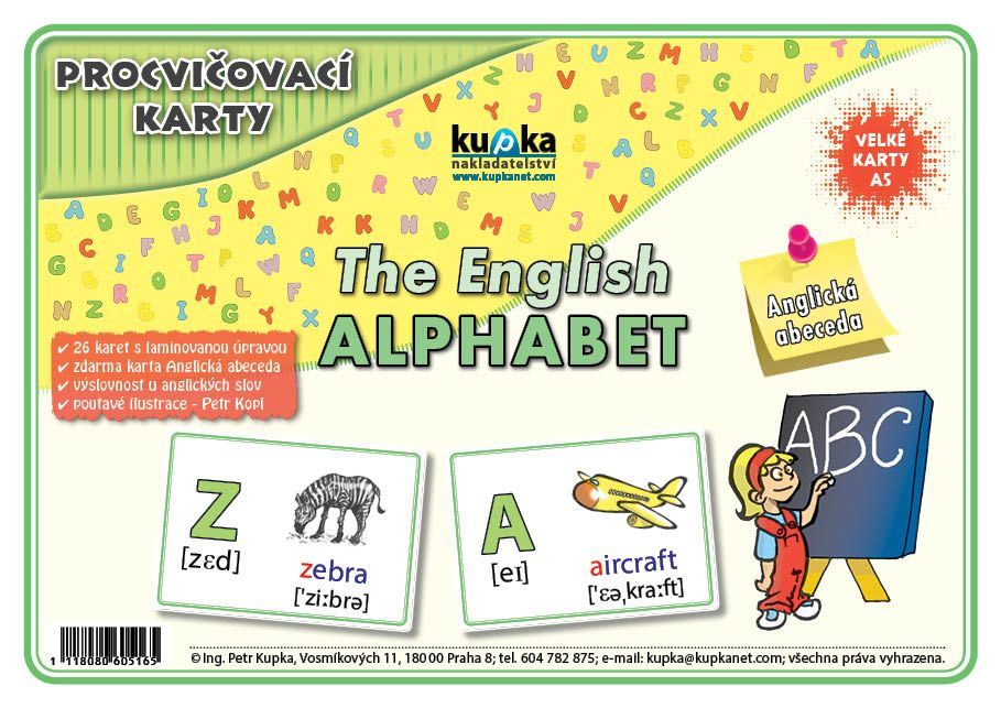 Procvičovací karty - anglická abeceda A5 (21x15 cm)
