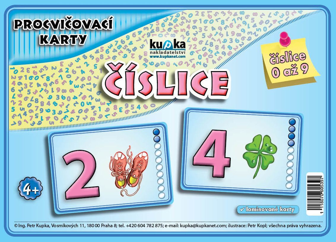 Procvičovací karty - číslice A5 (21x15 cm)