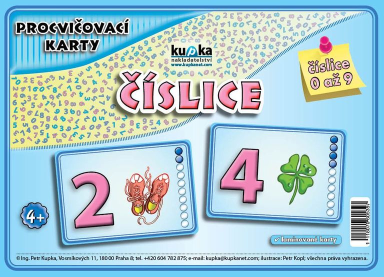 Procvičovací karty - číslice A6 (15x10 cm)