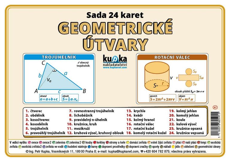 Levně Procvičovací karty - geometrické útvary A7 (10x7 cm)