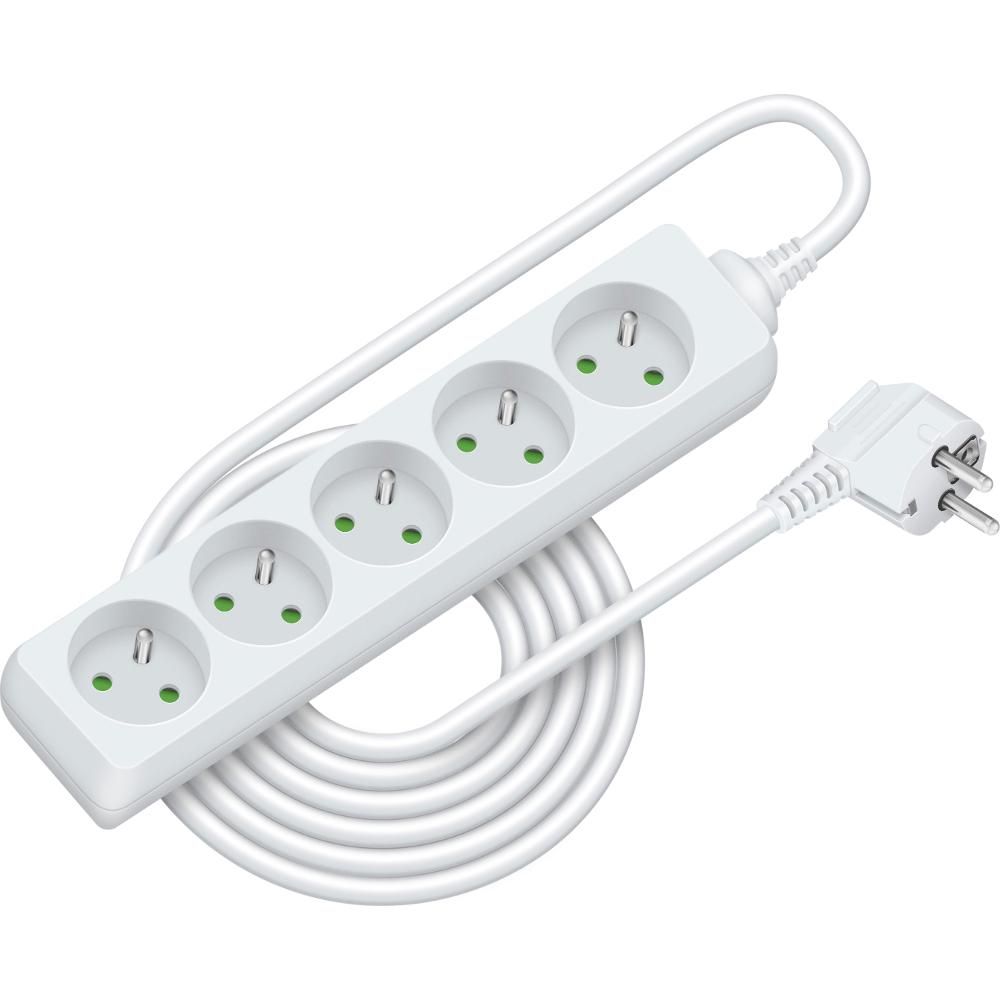 Prodlužovací kabel RETLUX RPC 14, 5 zásuvek, 5 m - bílý