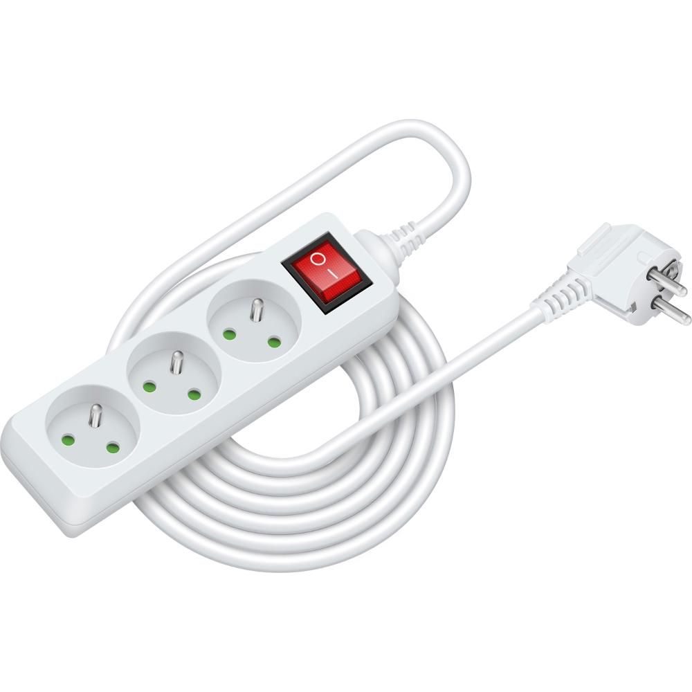 Prodlužovací kabel s vypínačem RETLUX RPC 21, 3 zásuvky, 5 m - bílý