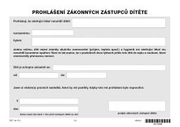 Obrázek produktu: Prohlášení zákonných zástupců (bezinfekčnost)