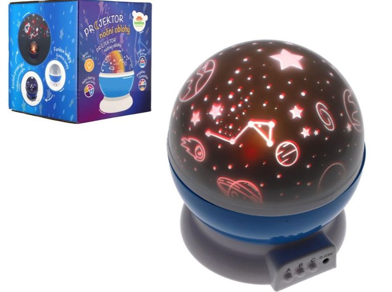 Projektor noční oblohy na baterie a USB, plast, 14 × 11 cm