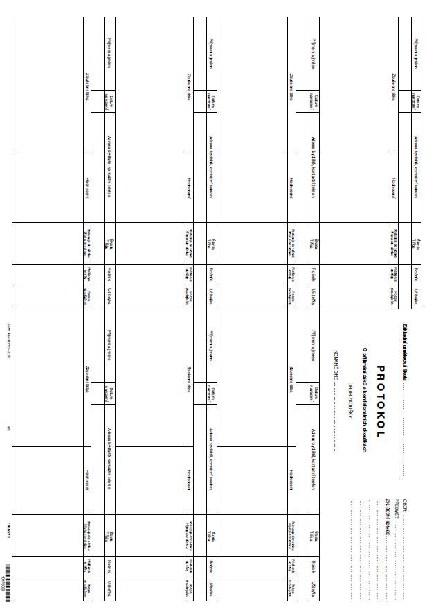 Protokol o přijímání žáků a komisionálních zkouškách