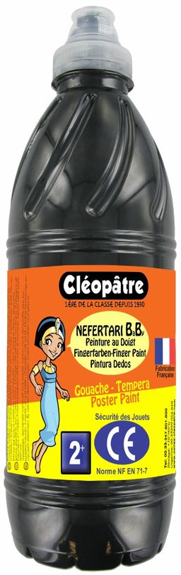 Obrázek produktu: Prstová barva - tempera NEFERTARI BABY 1 Kg Černá