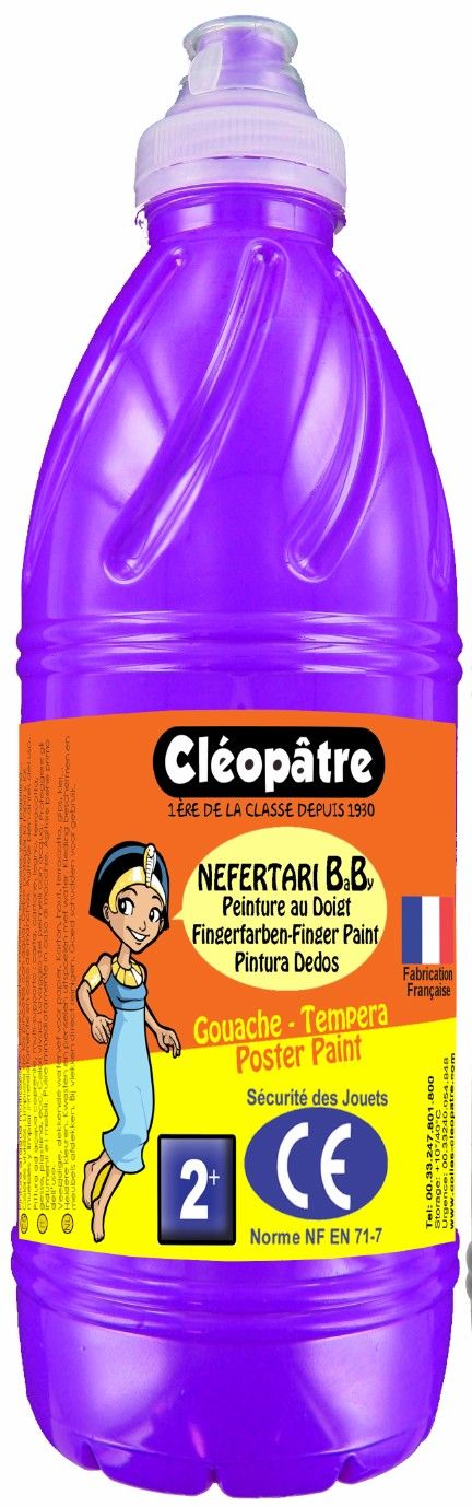 Cleopatre Prstová barva - tempera NEFERTARI BABY 1 Kg FIALOVÁ