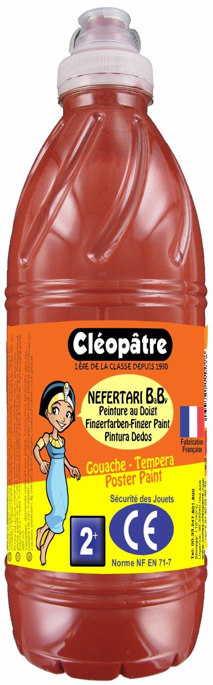 Cleopatre Prstová barva - tempera NEFERTARI BABY 1 Kg HNĚDÁ