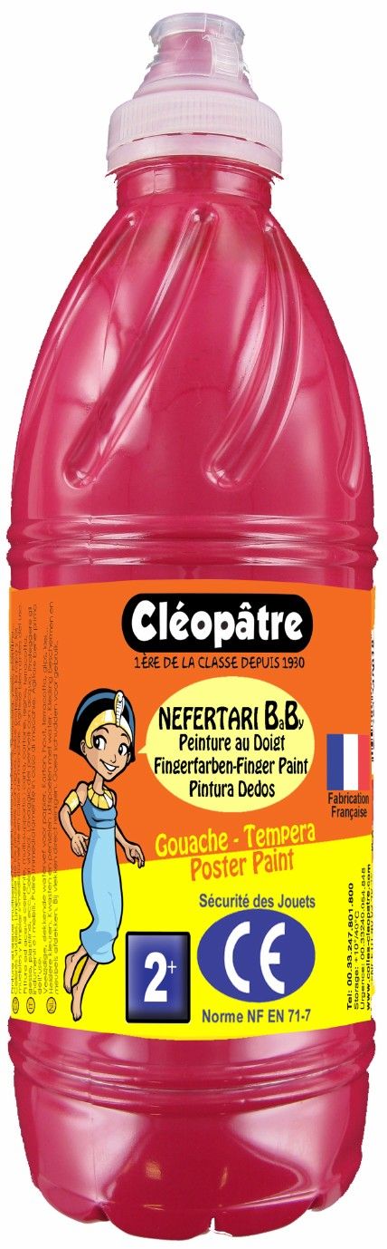 Cleopatre Prstová barva - tempera NEFERTARI BABY 1 Kg ZÁKLADNÍ ČERVENÁ