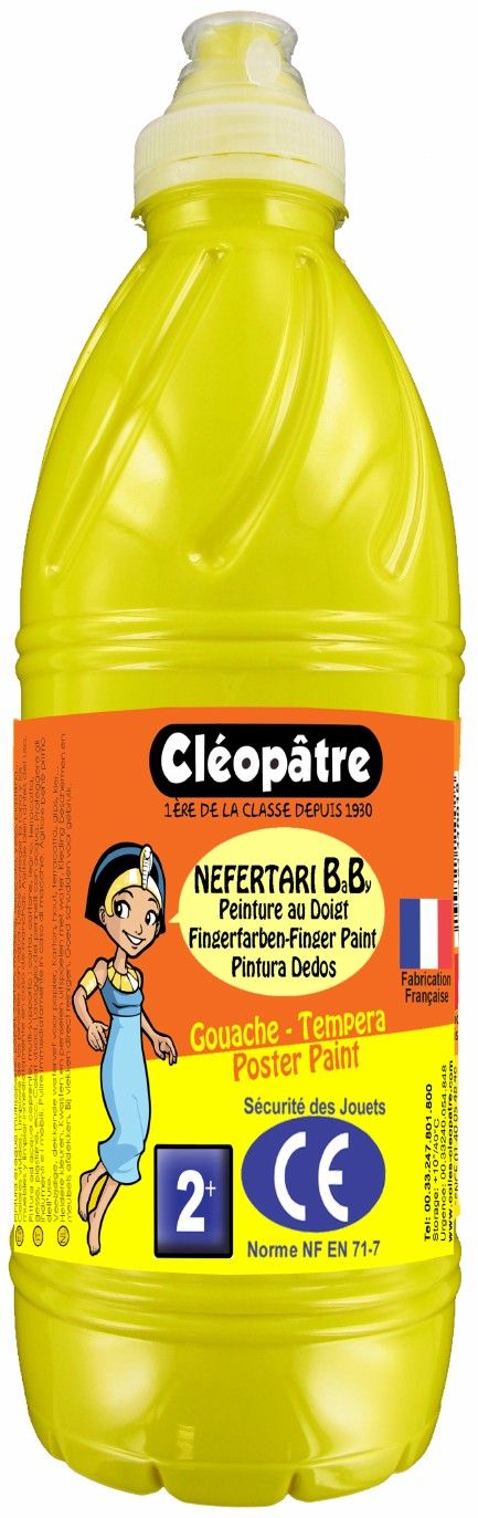 Cleopatre Prstová barva - tempera NEFERTARI BABY 1Kg ŽLUTÁ