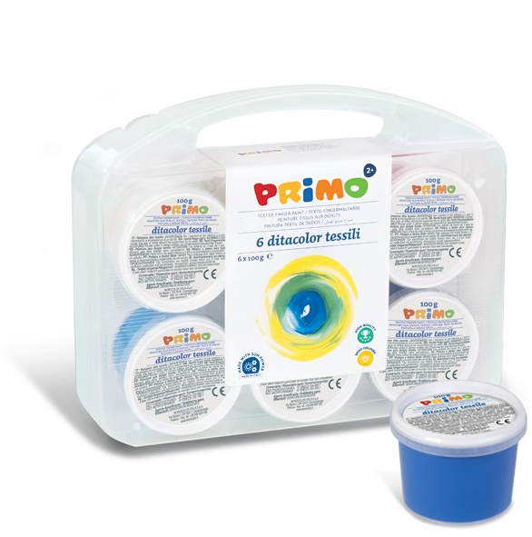 Prstové barvy na textil PRIMO - 6 × 100 g