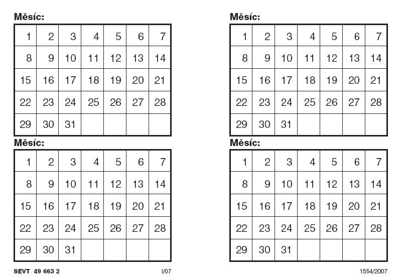 Průkaz ke stravování (vložka)