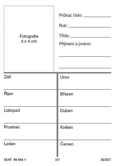 Průkaz ke stravování (zelený)