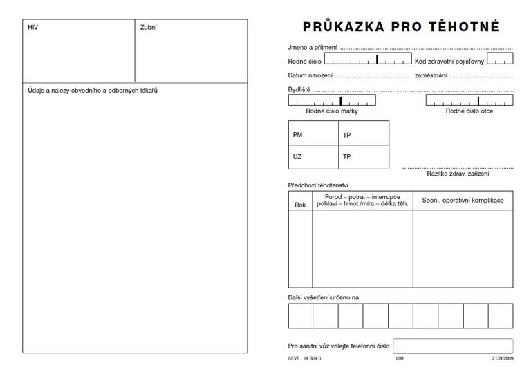 Průkazka pro těhotné